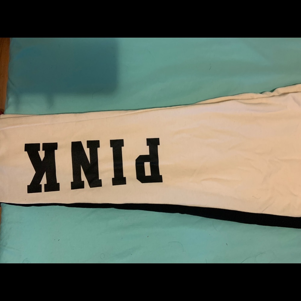 Pink skinny collegiate sweatpants